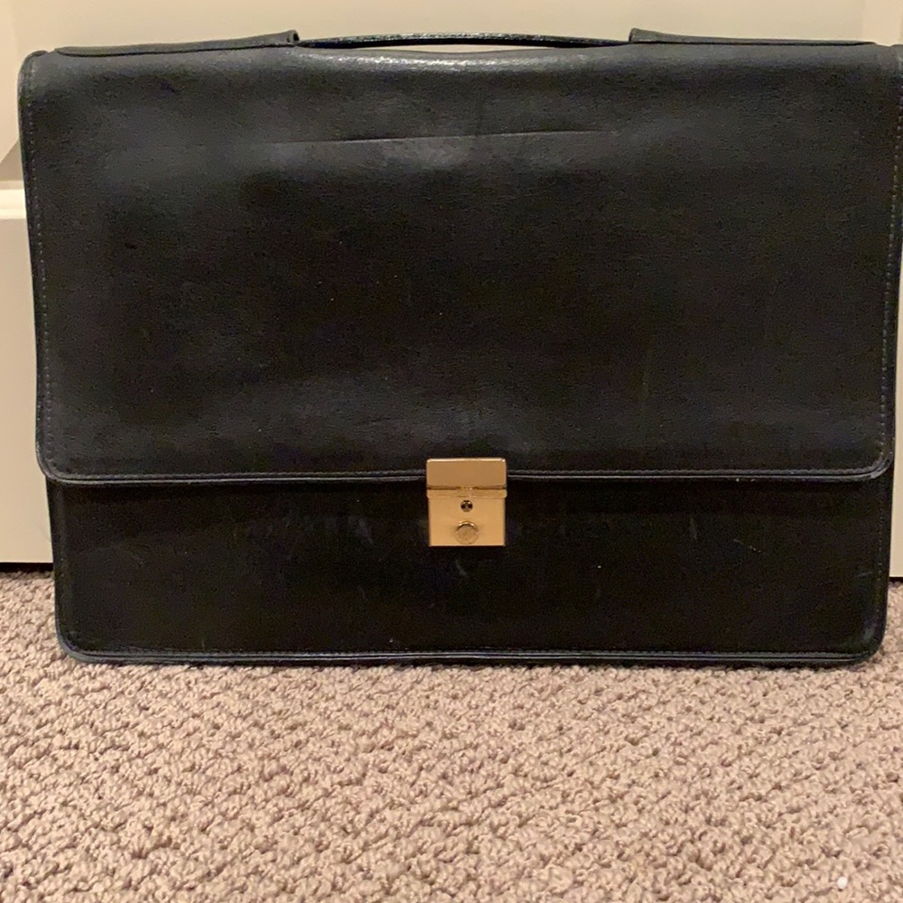 Smooth Fine Leather Satchel Black